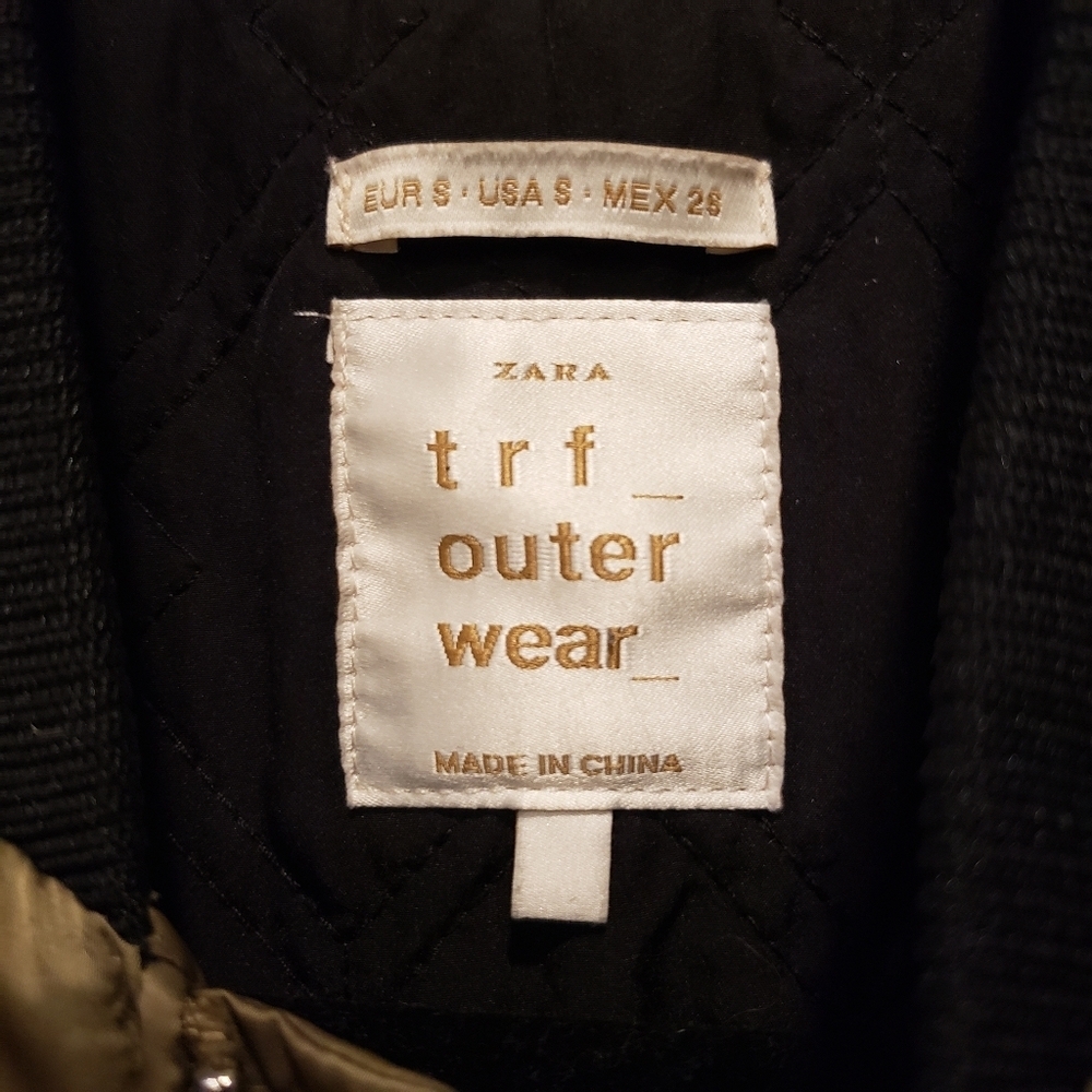 Zara Patchwork Utility Zipper Olive Jacket - S - image 8